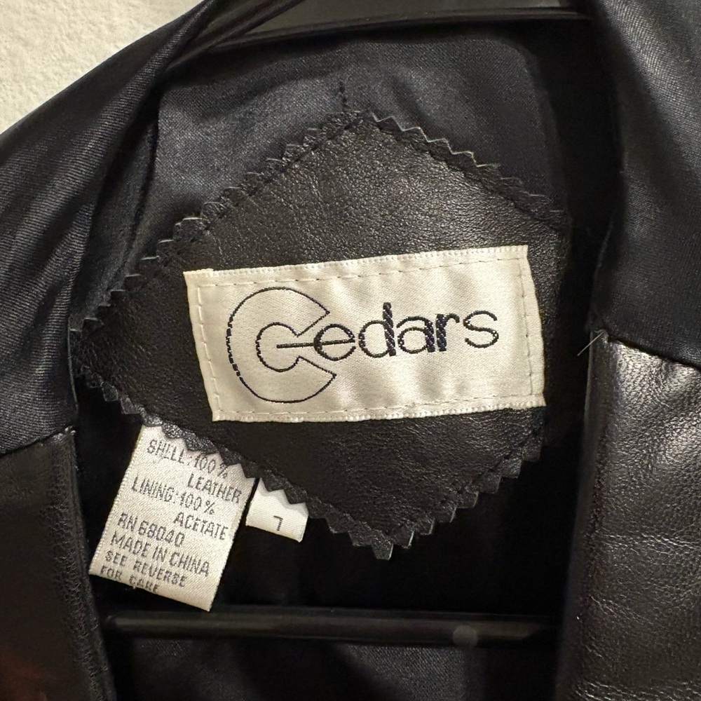 Vintage CEDARS Genuine Leather Vest - Black - Size L - 90s Y2K Style - Picture 2 of 5